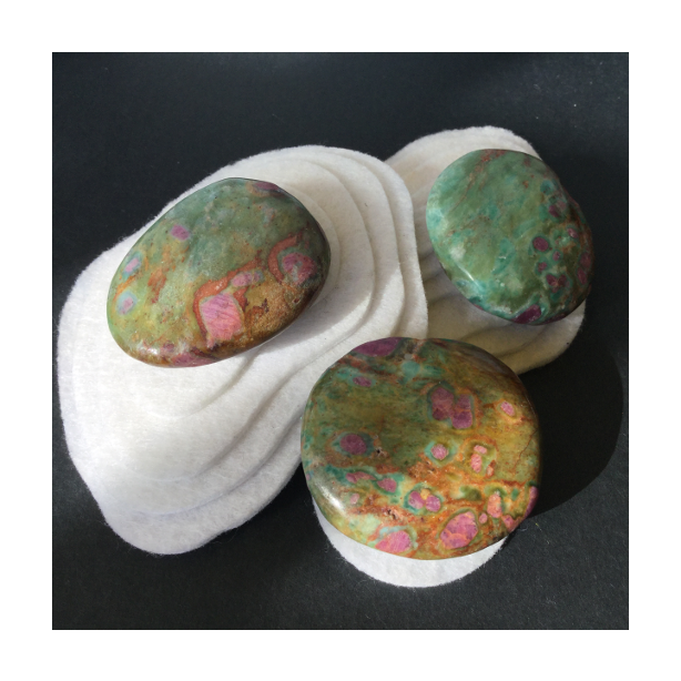 Ruby and Fuchsite Flat Stone MBE161