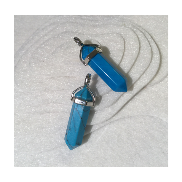 Howlite Pendant (Blue)  MBE57