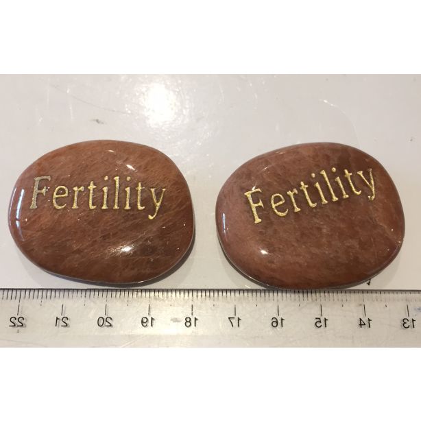 Peach Moonstone Fertility Word Stone CC331
