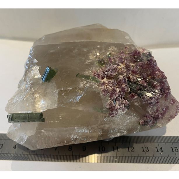Green and Pink Tourmaline in Quartz CM452