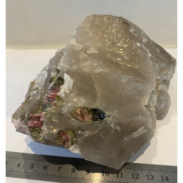Green and Pink Tourmaline in Quartz CM453