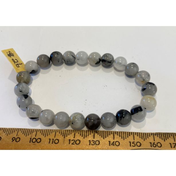 Tourmalinated  Quartz Bracelet 8mm CW625