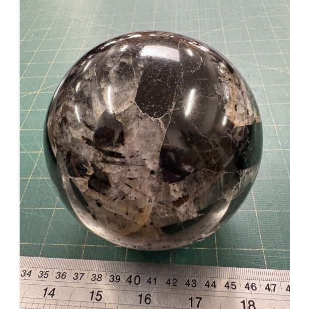 Black Tourmaline  and Quartz Sphere CW773