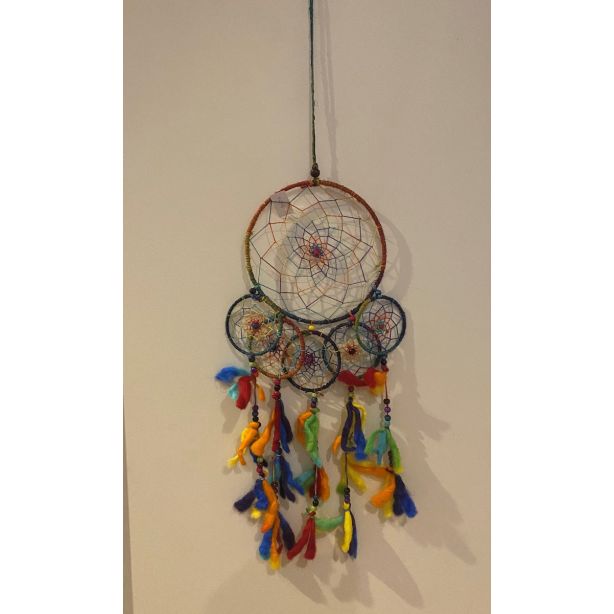 Rainbow  Cord Dream Catcher Large D80