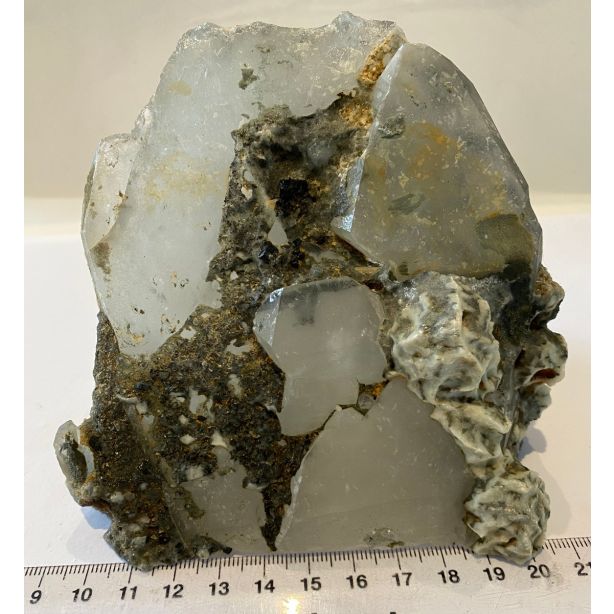 Clear Quartz with Back Tourmaline E248