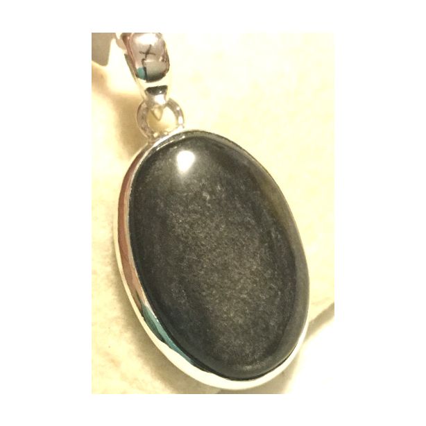 Obsidian Silver Sheen Pendant DSJ46