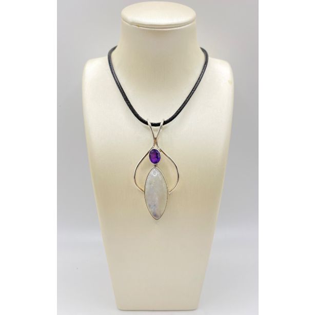 Moonstone and Amethyst Pendant SJ52