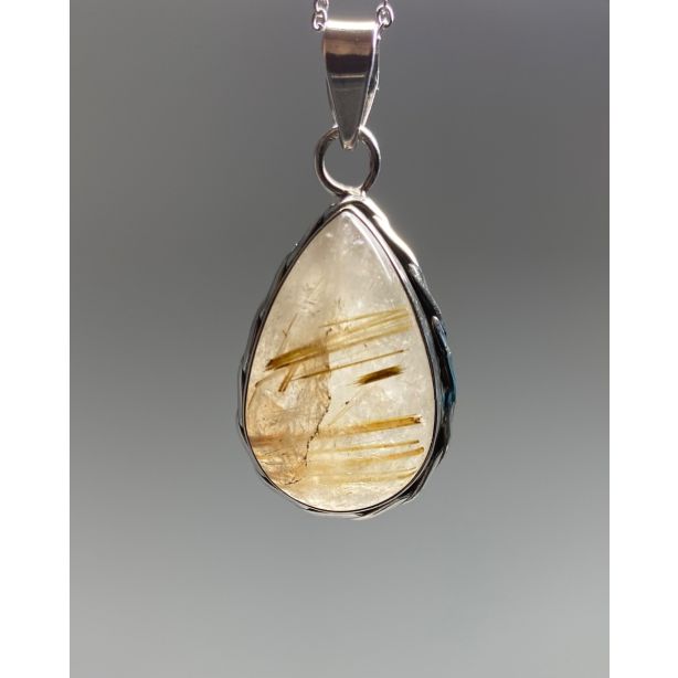 Rutilated Quartz Pendent AA14