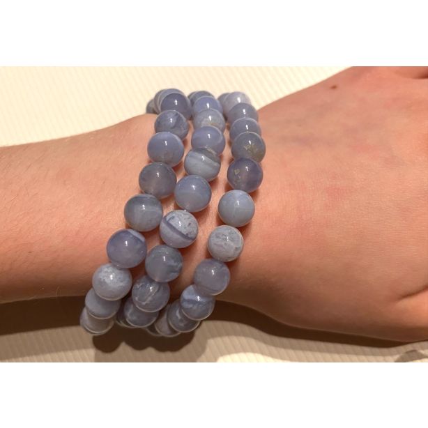 Blue Lace Agate 8mm Bracelet HWH65