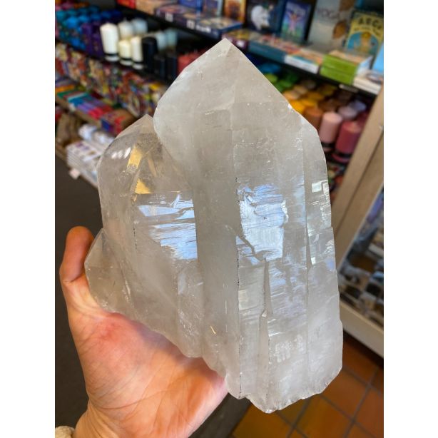 Clear Quartz Twin Self Healed with Chlorite MBE834