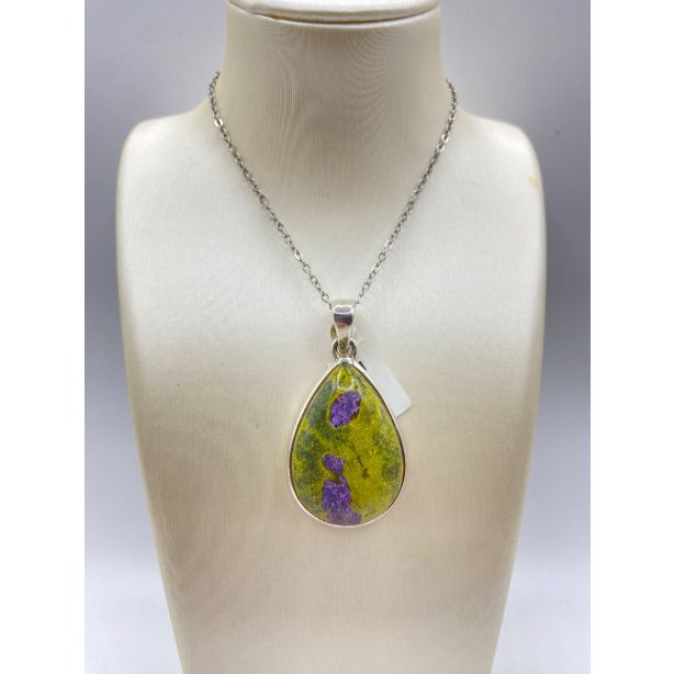 Stichtite and Serpentine Pendant PJ424