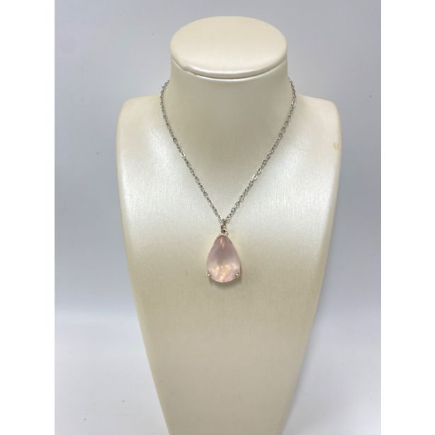 Rose Quartz Teardrop Pendant PJ381