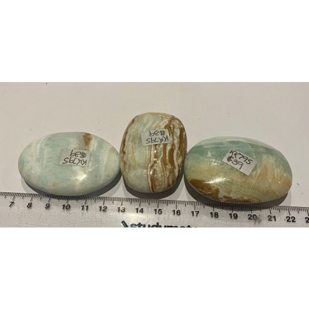 Caribbean Blue Calcite Large Palm Stones KK795