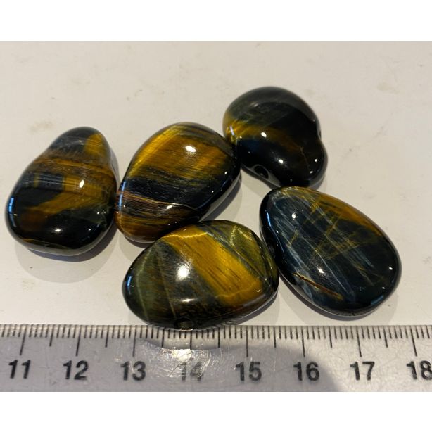 Blue Tiger Eye Tumble StonesPendant MBE635