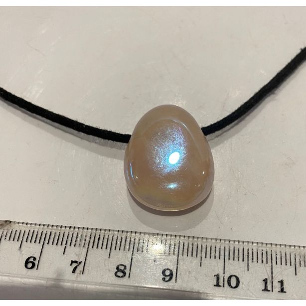 Rose Aura Tumbled Stone Pendant MBE897