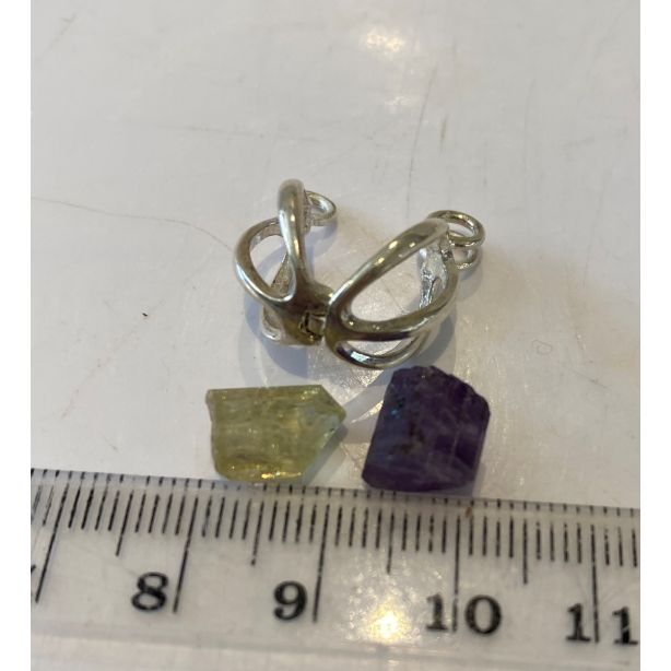 Scapolite Purple and Apatite Rough Pendant HQS5