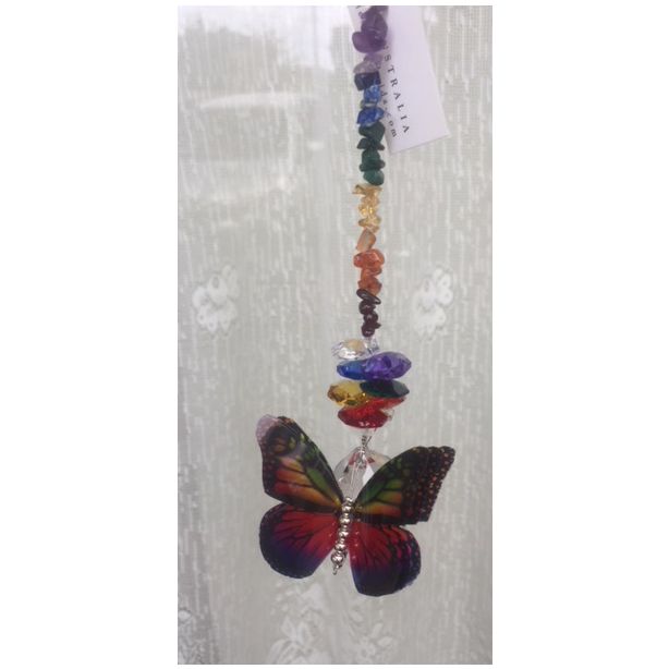 Chakra Butterfly with Crystals N256CSC