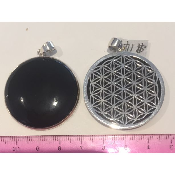 Onyx Flower of Life Pendant PJ186