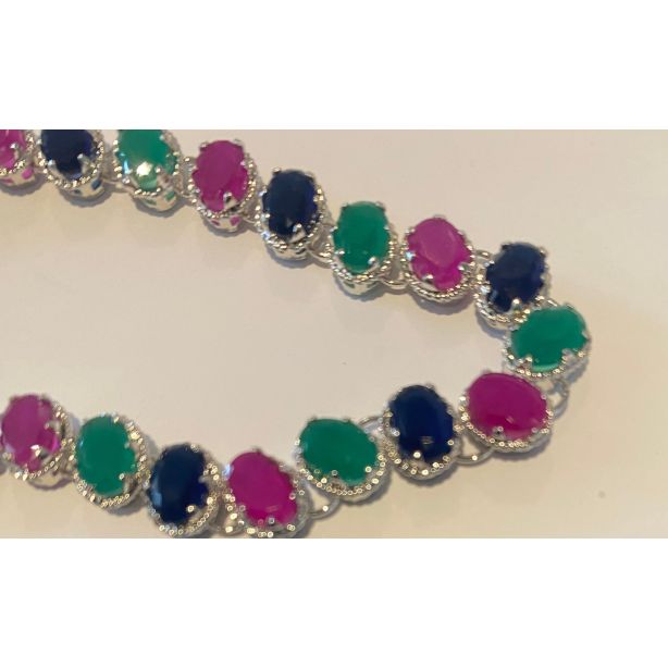 Sapphire Ruby and Emerald Bracelet TH260