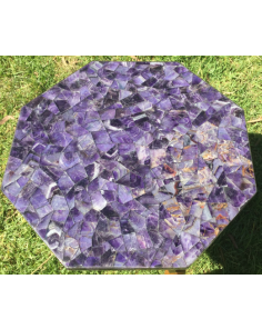 Chevron Amethyst Inlaid Table Top AOG02