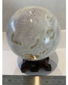 Natural Agate  and Quartz Sphere CW558