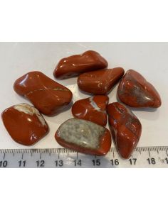Red Silver Leaf Jasper Tumbled stones FL171