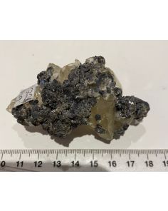Golden Calcite on Galena GT224