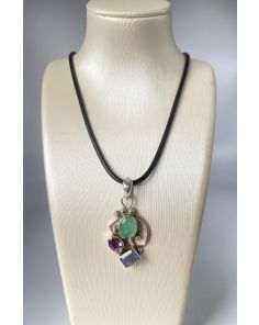 Chrysoprase and Amethyst Pendant NA3A