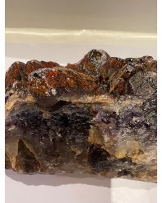 Chevron Amethyst with Red Hematite Rough KK23A