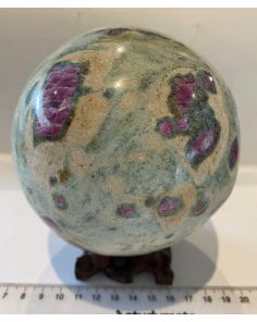 Ruby Fushsite Kynanite Sphere KK946