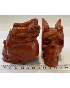 Red Jasper Winged Skull MBE544