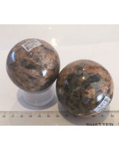 Peach Moonstone and Epidote Sphere MM553