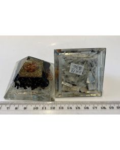 Orgonite Selenite Black Tourmaline Pyramid OA18