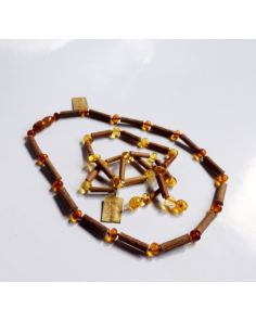 Amber and Hazal Wood  Necklace AH09