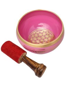 SINGING BOWL - Flower of Life Pink 10 cm