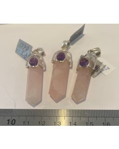 Amethyst and Rose Quartz Pendant PJ660
