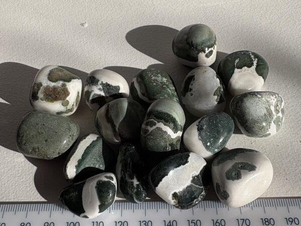 Green sardonyx tumbled stones